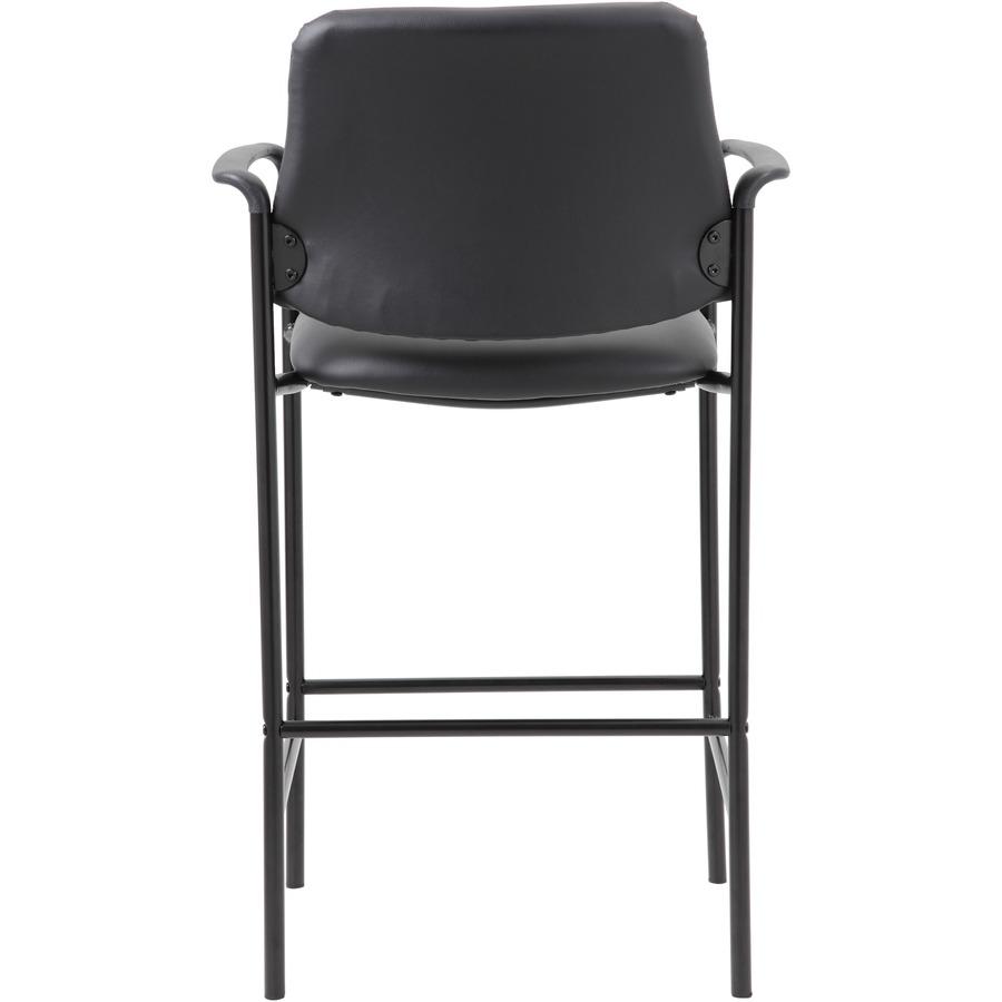 Boss Square Back Stool - Black Seat Color - Vinyl Seat Material - Black Back Color - Black Frame Color - Armrest - 1 Each. Picture 7