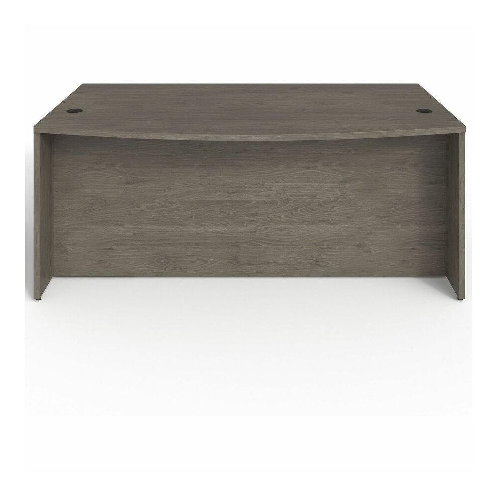 Lorell Prominence 2.0 Bowfront Left-Pedestal Desk - Rectangle - 29" Height x 72" Width x 42" Depth, 1" Thickness Top - Total Drawer(s): 3 - Double Pedestal on Left Side - Band Edge - Material: Particl. Picture 8
