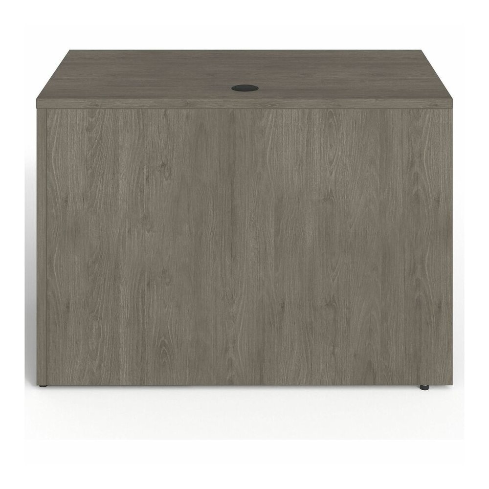 Lorell Prominence 2.0 Right Return - Rectangle - 29" Height x 42" Width x 24" Depth, 1" Thickness Top - Total Drawer(s): 2 - Band Edge - Material: Particleboard - Finish: Gray Elm, Thermofused Melamin. Picture 9