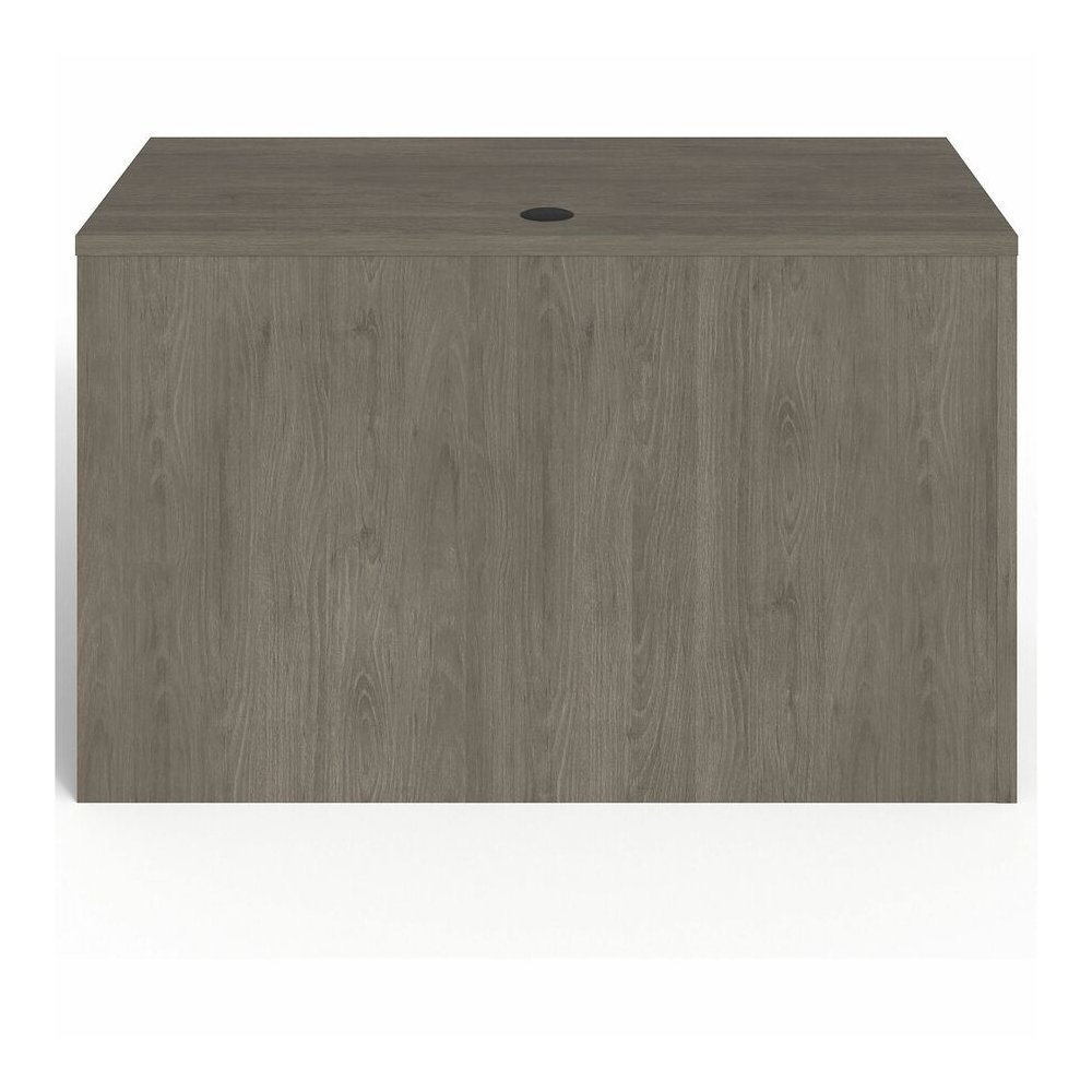 Lorell Prominence 2.0 Left Return - Rectangle - 29" Height x 48" Width x 24" Depth, 1" Thickness Top - Total Drawer(s): 2 - Band Edge - Material: Particleboard - Finish: Gray Elm, Thermofused Melamine. Picture 11