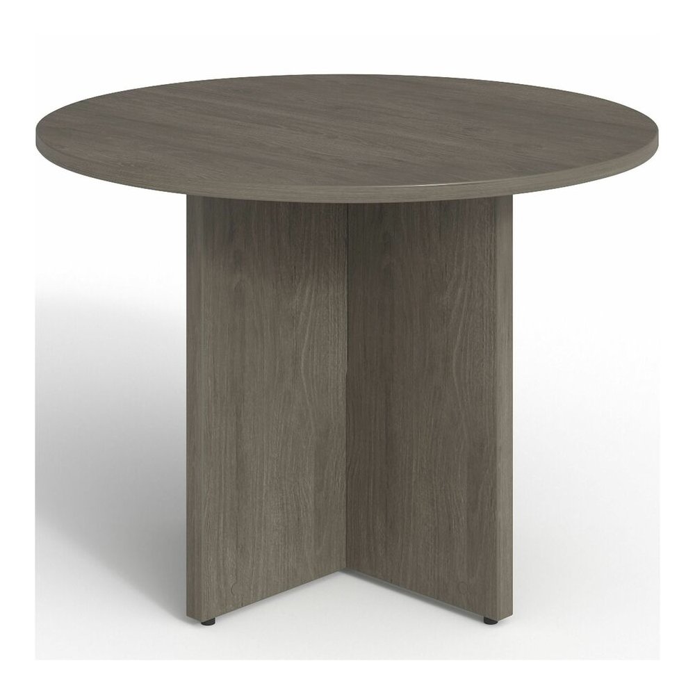 Lorell Prominence 2.0 Round Laminate Conference Table - Round - 29" Height42" Diameter, 1" Thickness Top - Material: Particleboard - Finish: Gray - Durable, Laminated, Mar Resistant, Burn Resistant, I. Picture 9