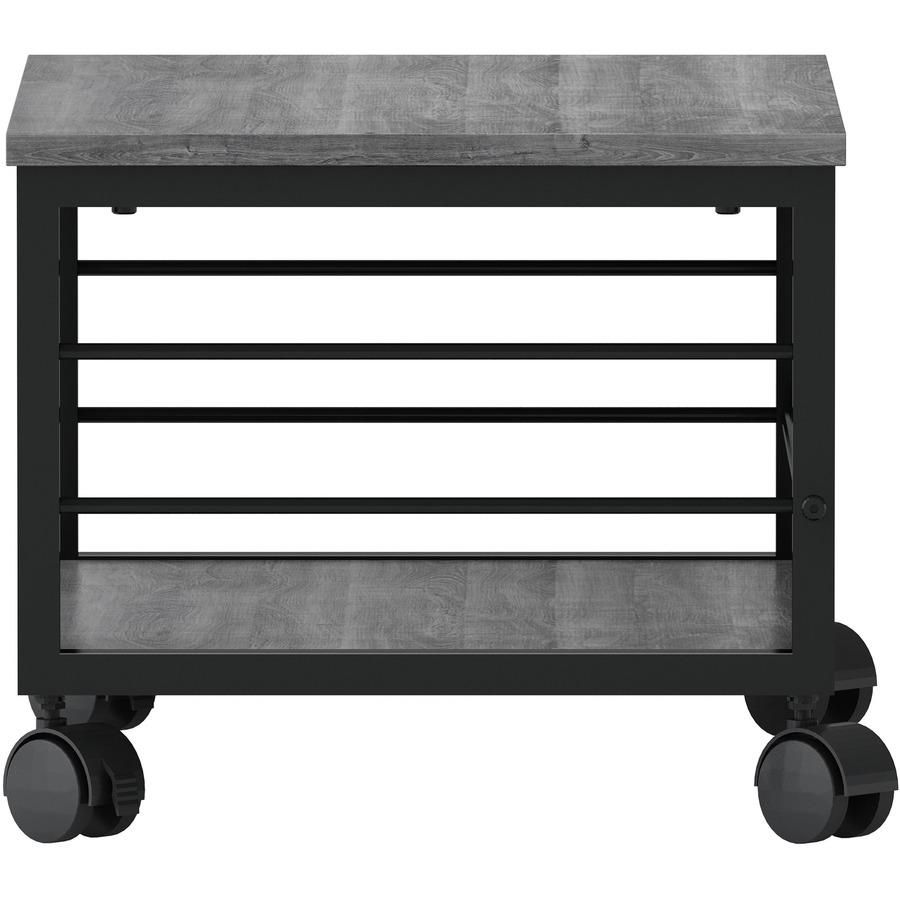 Lorell Underdesk Mobile Machine Stand - 150 lb Load Capacity - 13.20" Height x 18.70" Width x 15.70" Depth - Desk - Powder Coated - Metal, Laminate, Polyvinyl Chloride (PVC) - Charcoal, Black. Picture 8