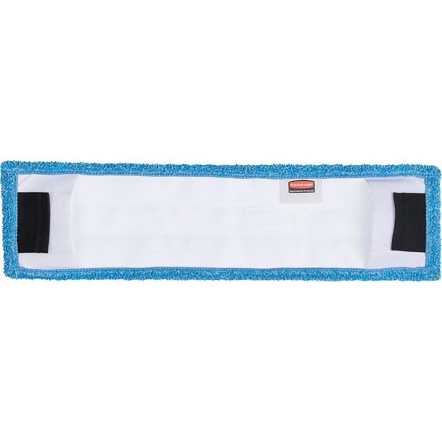 Rubbermaid Commercial Adaptable Flat Mop Microfiber Pad - 19.5" Length x 5.5" Depth - MicroFiber - Blue - 12 / Carton. Picture 6