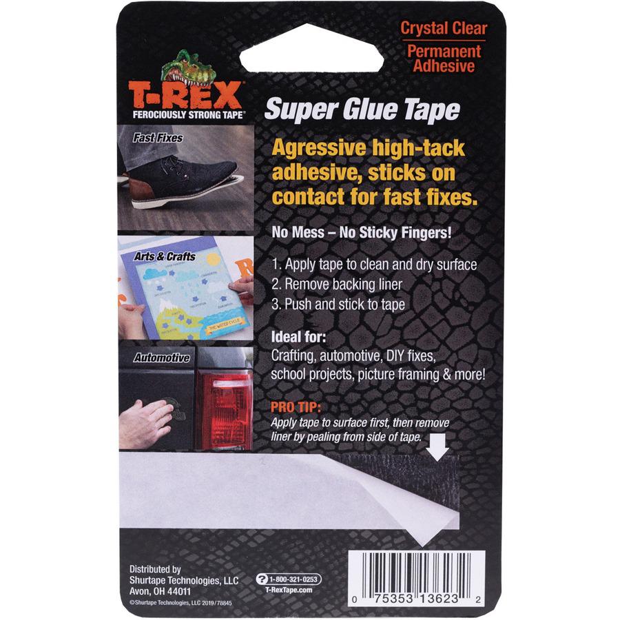 T-REX Double Sided Super Glue Tape - 15 ft Length x 0.75" Width - White - Acrylic - 1 Each. Picture 6
