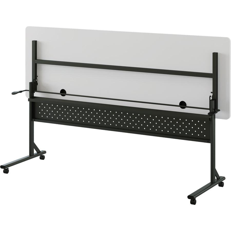 Lorell Shift 2.0 Flip and Nesting Mobile Table - Laminated Rectangle Top - 198 lb Capacity - 72" Table Top Length x 24" Table Top Width x 1" Table Top Thickness - 29.50" Height - Assembly Required - G. Picture 10