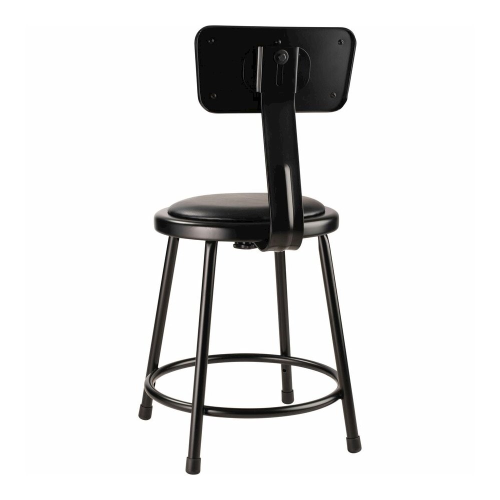 National Public Seating 6400 Series Heavy-Duty Padded Stools - Black Seat Color - Vinyl, Medium Density Fiber (MDF) Seat Material - Black Frame Color - Steel Frame Material - Four-legged Base - Black . Picture 6