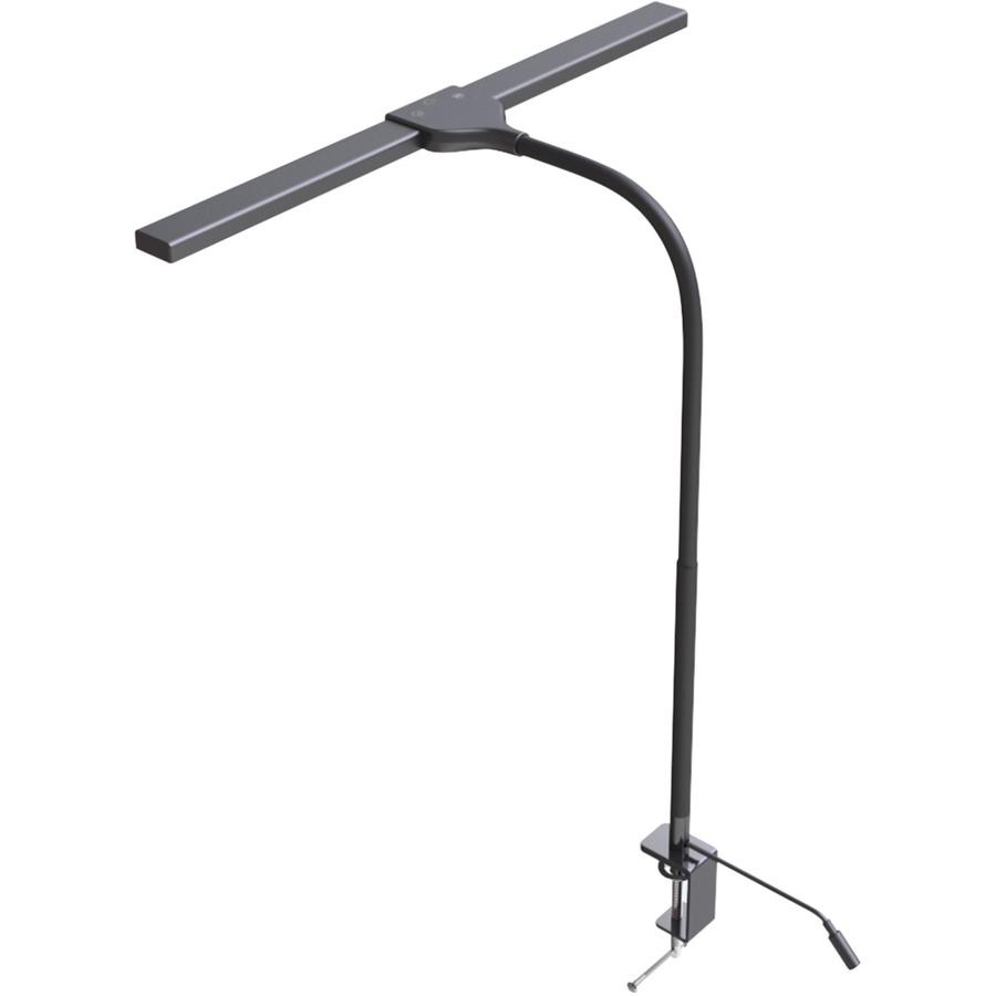 Data Accessories Company Clamp-On LED Desk Lamp - 20" Height x 18" Width - LED Bulb - Flexible Neck, Gooseneck, Dimmable, Color Changing Mode, Durable - Metal - Desk Mountable, Table Top - Black - for. Picture 3