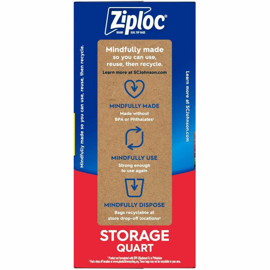 Ziploc&reg; Stand-Up Storage Bags - 1 quart Capacity - Blue - Kitchen, Storage - 80 / Box. Picture 9