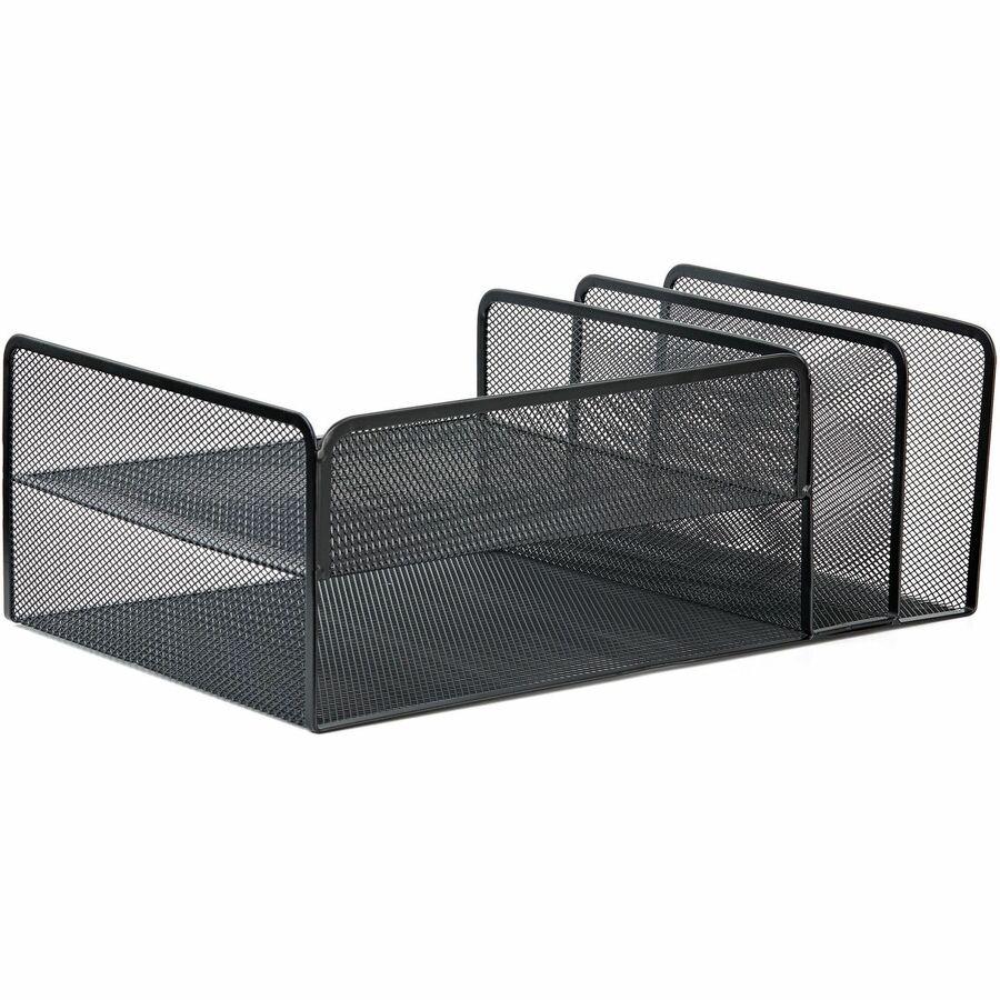 Lorell 4-Tier File Organizer - 4 Tier(s) - Horizontal/Vertical - Desktop - Black - Steel Mesh - 1 Each. Picture 10