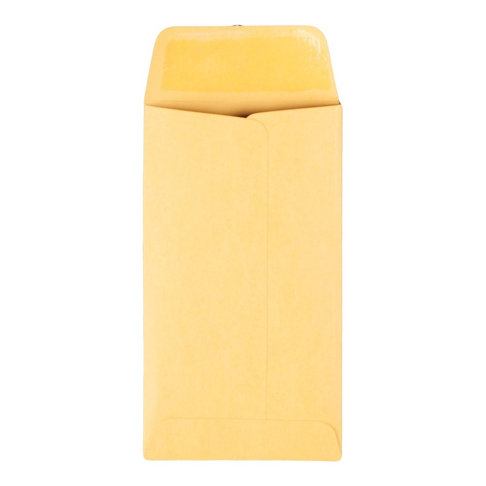 TOPS Kraft Coin / Small Parts Envelopes - Coin - #6 - 3 3/8" Width x 6" Length - 28 lb - Gummed Flap - Brown - Kraft - 500 / Box. Picture 6