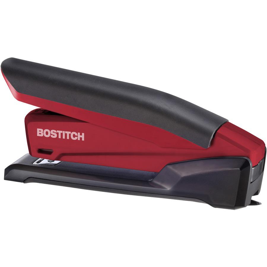 Bostitch InPower Spring-Powered Antimicrobial Desktop Stapler - Staples Upto 20 Sheet - Holds Upto 210 Staple - Full Strip - 4.50" Throat Depth - Red - Rubber - 1 Each. Picture 8