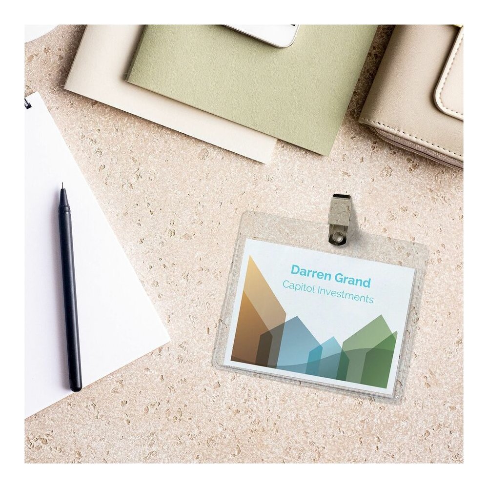 Avery&reg; Clip-Style Name Badges - 4" x 3" - Clip - White, Clear - 1 Box. Picture 8