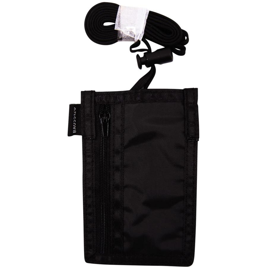 SICURIX Carrying Case (Pouch) for Business Card - Vertical - Nylon - 3" Height x 4" Width - Black. Picture 6