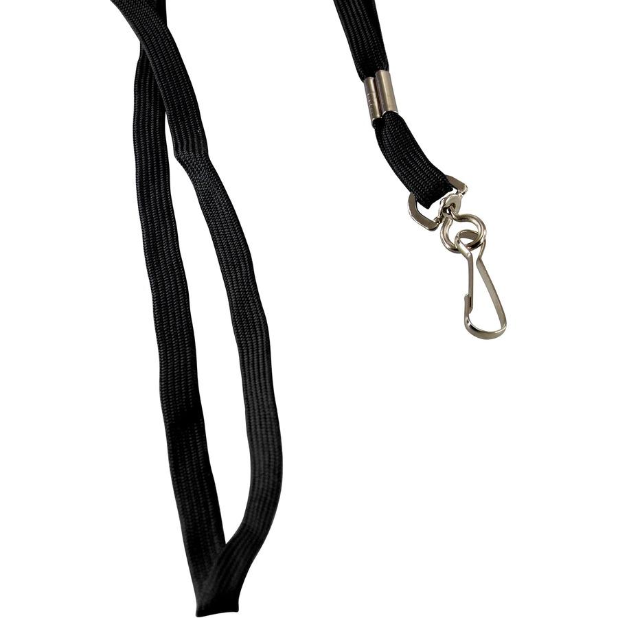 SICURIX Shoelace-style Flat Hook Lanyard - 100 / Box - 36" Length - Black. Picture 5