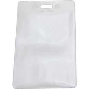 SICURIX Vertical ID Badge Holder - 3.9" x 3.6" x - Vinyl - 50 / Pack - Clear. Picture 3