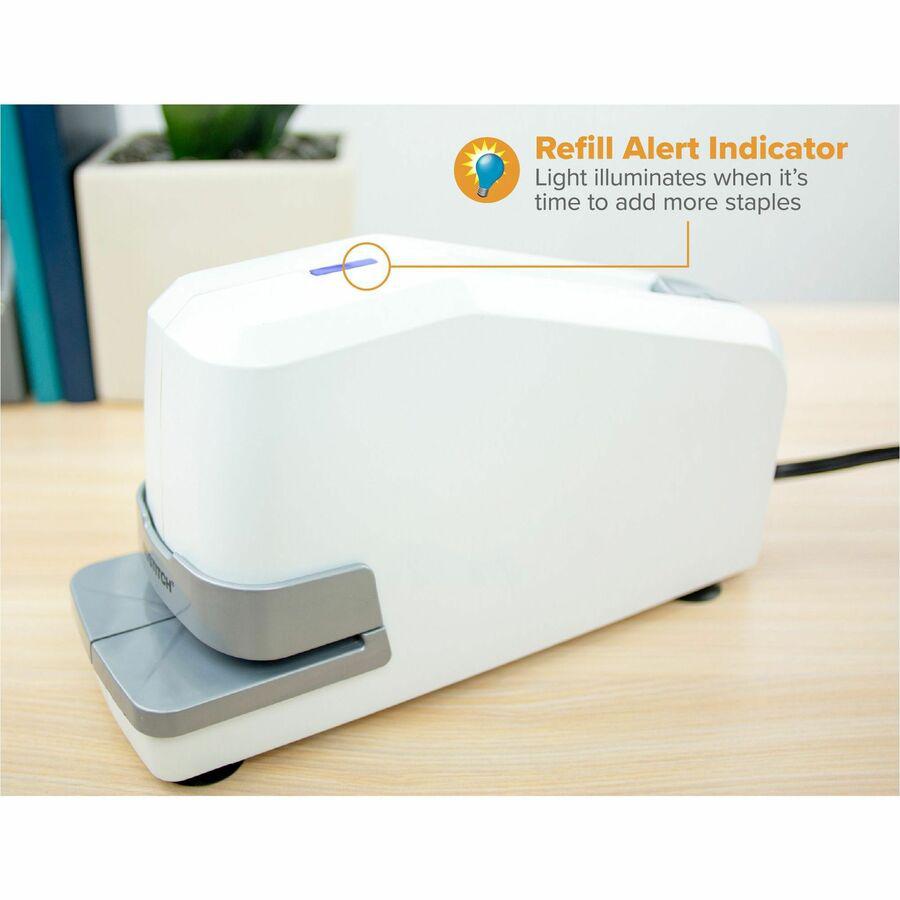 Bostitch Impulse 25 Electric Stapler - 25 Sheets Capacity - 210 Staple Capacity - Full Strip - 1/4" Staple Size - 1 Each - White. Picture 7