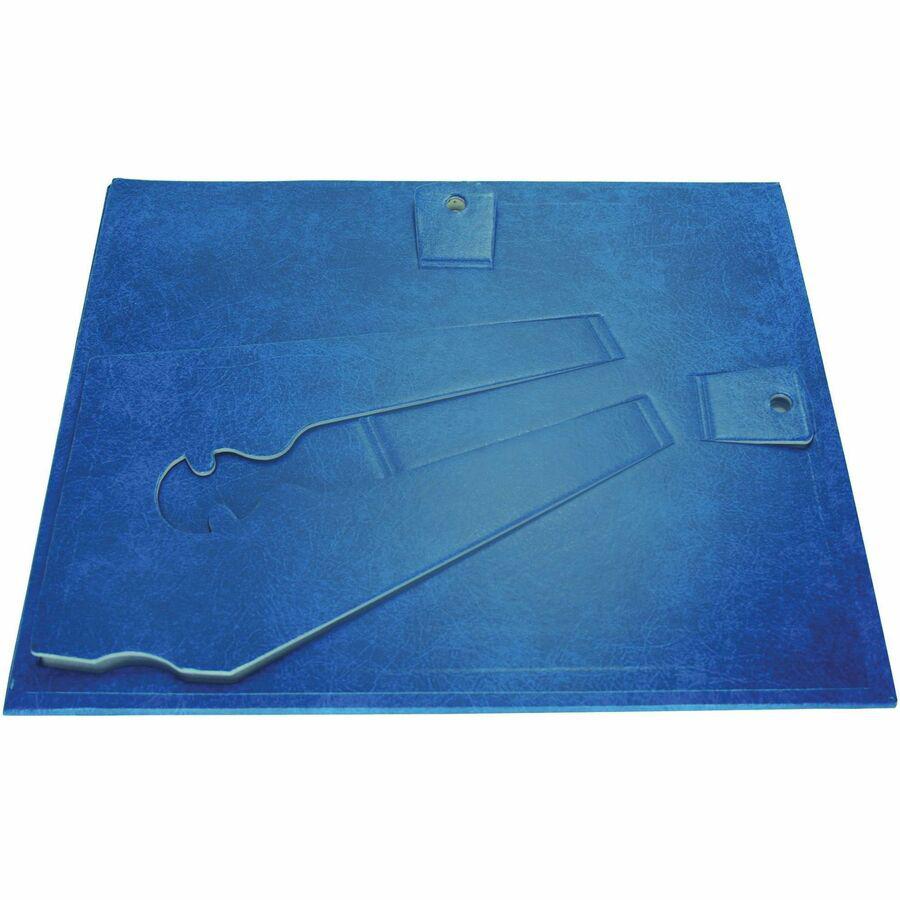 Golite nu-dell Flat Document Frames - Holds 11" x 8.50" Insert - Desktop - Horizontal, Vertical - Easel Back, Hanger - 2 / Pack - Leatherette - Blue. Picture 3