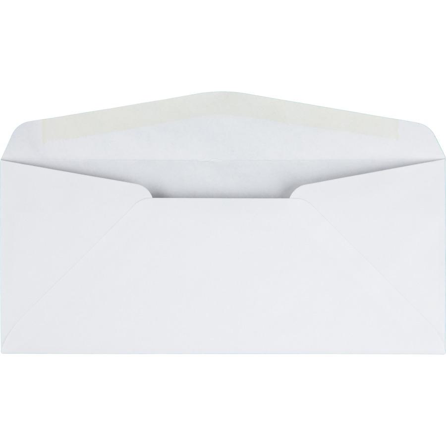 Quality Park No. 10 Business Envelopes with Gummed Closure and Diagonal Seam - Business - #10 - 4 1/8" Width x 9 1/2" Length - 24 lb - Gummed - White - Wove - 500 / Box. Picture 4