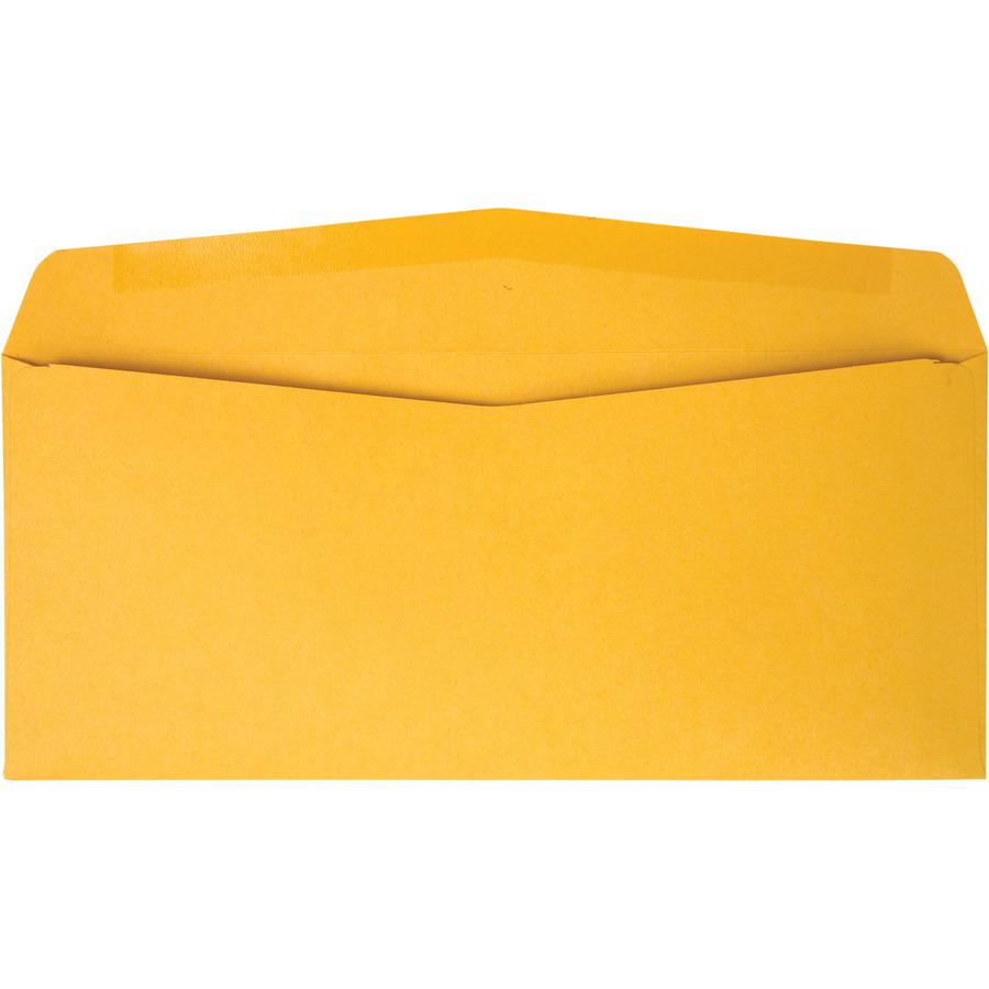 Quality Park No. 10 Kraft Envelopes with Diagonal Seams - Business - #10 - 4 1/8" Width x 9 1/2" Length - 28 lb - Gummed - Kraft - Kraft - 500 / Box. Picture 5