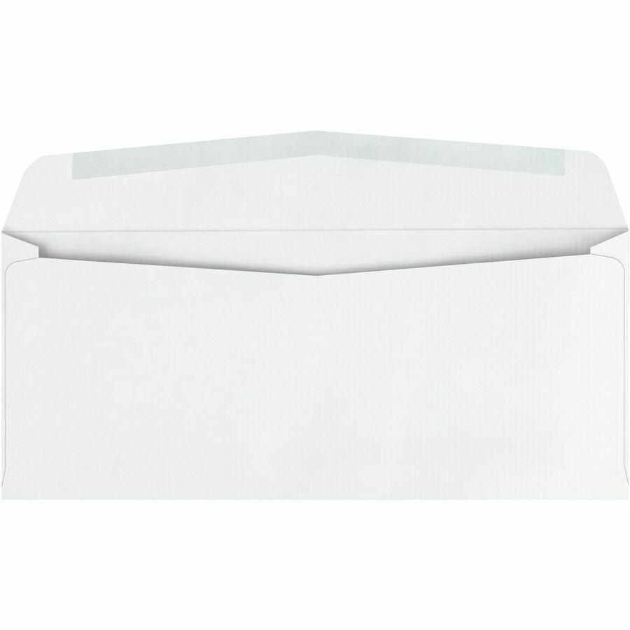 Quality Park No. 10 Single Window Business Envelopes with Embossed Ridges - Single Window - #10 - 4 1/8" Width x 9 1/2" Length - 24 lb - Gummed - Poly - 500 / Box - White. Picture 5