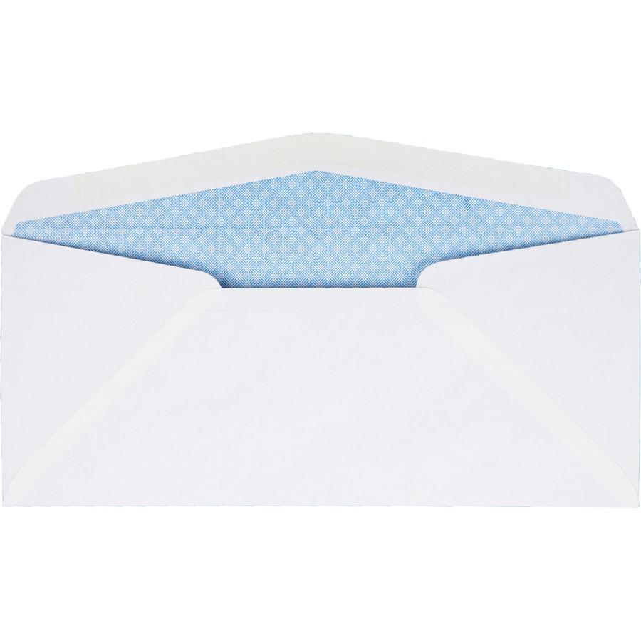 Quality Park No. 10 Single Window Security Tint Envelopes - Single Window - #10 - 4 1/8" Width x 9 1/2" Length - 24 lb - Adhesive - White - Wove - 500 / Box. Picture 5