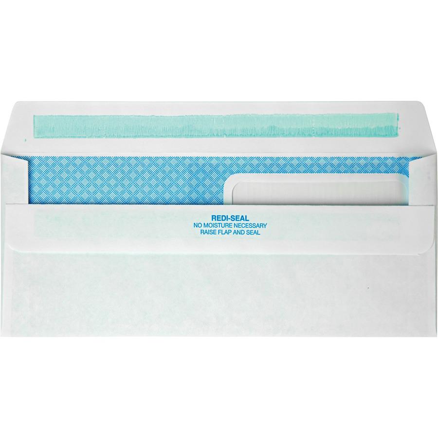 Quality Park No. 8-5/8 Double Window Security Tint Envelopes with Redi-Seal&reg; Self-Seal - Double Window - #8 5/8 - 3 5/8" Width x 8 5/8" Length - 24 lb - Self-sealing - White - Wove - 500 / Box. Picture 5