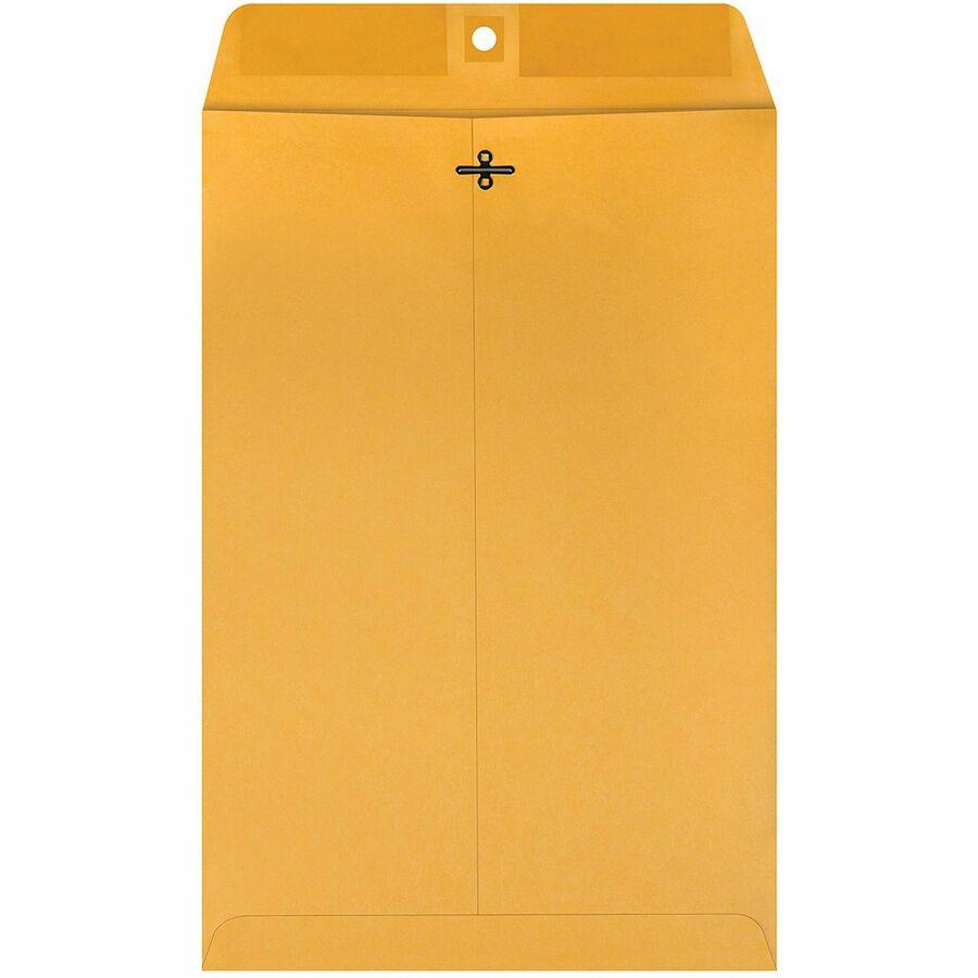 Quality Park 10 x 15 Clasp Envelopes with Deeply Gummed Flaps - Clasp - #98 - 10" Width x 15" Length - 28 lb - Gummed - Kraft - Kraft - 100 / Box. Picture 5