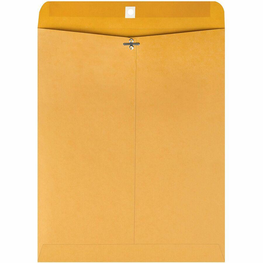 Quality Park 11-1/2 x 14-1/2 Clasp Envelopes with Deeply Gummed Flaps - Clasp - #105 - 11 1/2" Width x 14 1/2" Length - 28 lb - Gummed - Kraft - 100 / Box - Kraft. Picture 3