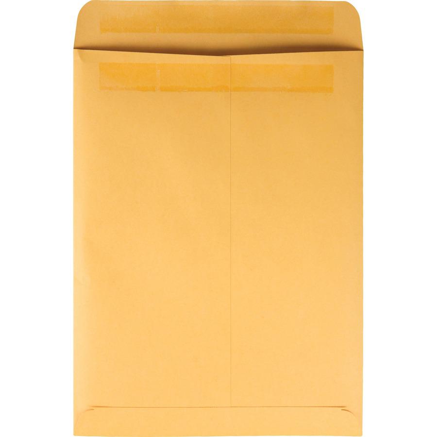 Quality Park 9 x 12 Catalog Envelopes with Self-Seal Closure - Catalog - #10 1/2 - 9" Width x 12" Length - 28 lb - Self-sealing - Kraft - 100 / Box - Kraft. Picture 2