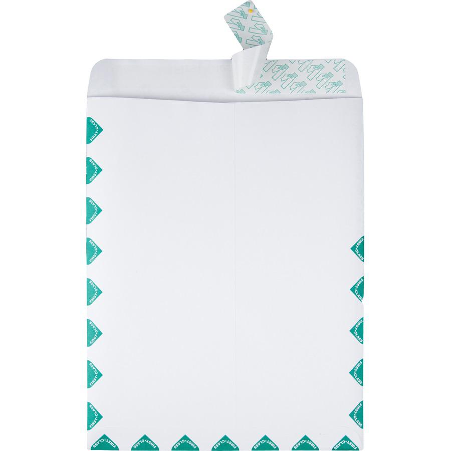 Quality Park Redi-Strip First Class Envelopes - First Class Mail - 10" Width x 13" Length - 28 lb - Peel & Seal - White - 100 / Box. Picture 3