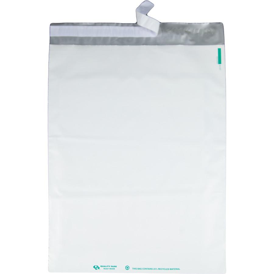 Quality Park White Poly Mailing Envelopes - Catalog - 14" Width x 19" Length - Self-sealing - Polyethylene - 100 / Pack - White. Picture 3