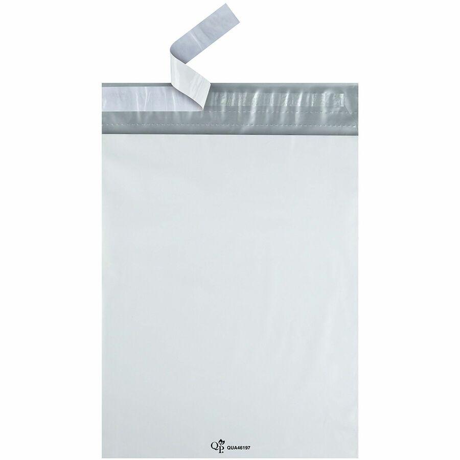 Quality Park 10 x 13 Poly Shipping Mailers with Self-Seal Closure - Catalog - #13 - 10" Width x 13" Length - Self-sealing - White - Polyethylene - 100 / Pack. Picture 5