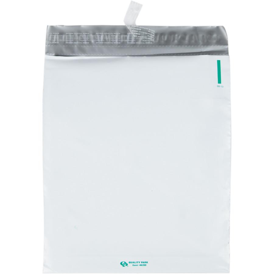 Quality Park Open-End Poly Expansion Mailers - Expansion - 11" Width x 13" Length - 2" Gusset - Self-sealing - White - Polyethylene - 100 / Carton. Picture 5