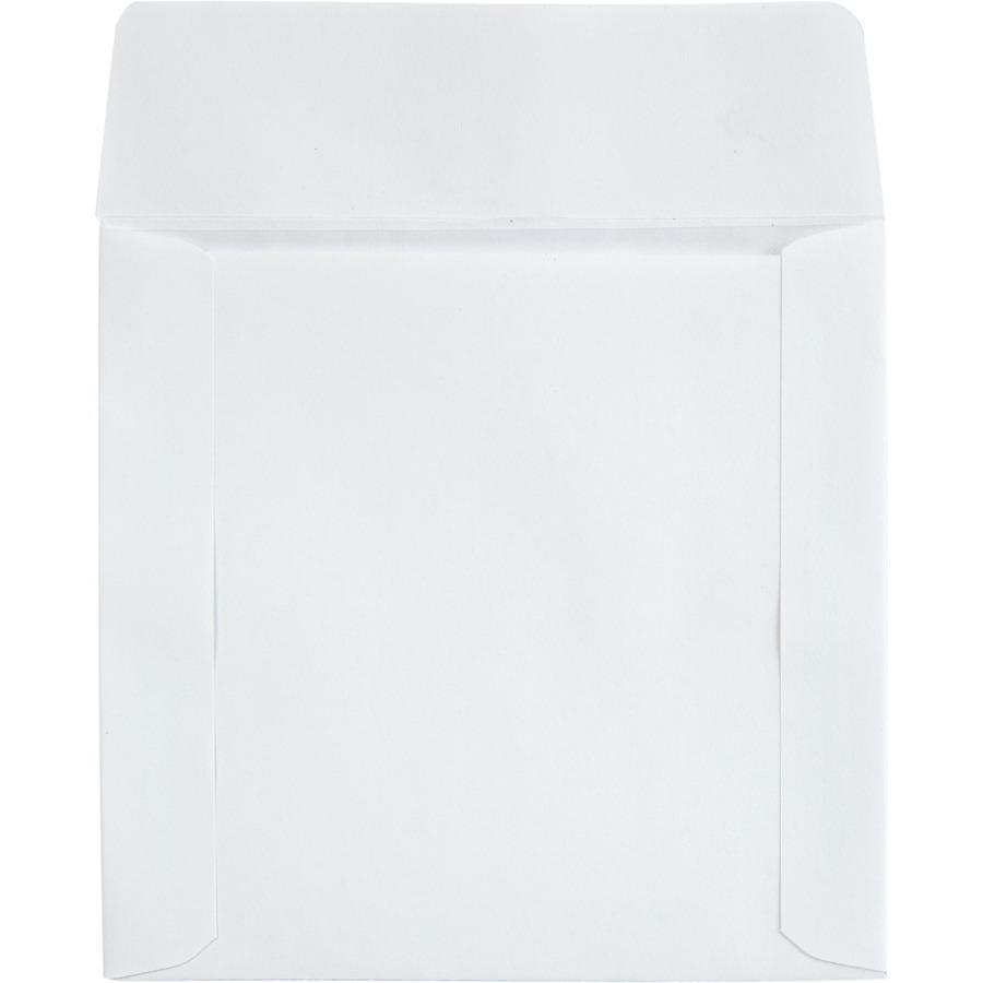 Quality Park Paper CD/DVD Sleeves - CD/DVD - 5" Width x 4 7/8" Length - 24 lb - White - Wove - 100 / Box. Picture 3