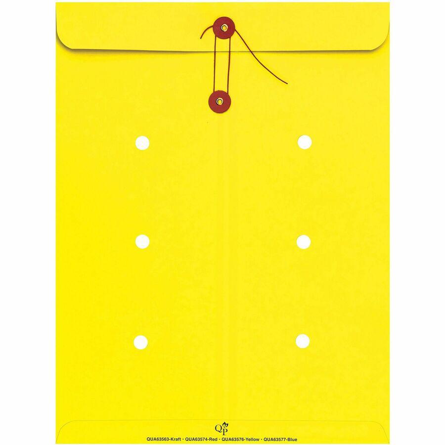 Quality Park 10 x 13 Inter-Departmental Envelopes - Inter-department - 10" Width x 13" Length - 28 lb - String/Button - Yellow - 100 / Box. Picture 5