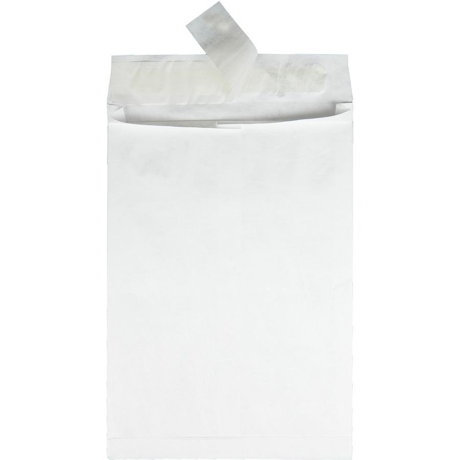 Survivor&reg; 10 x 13 x 1-1/2 DuPont Tyvek Expansion Mailers with Self-Seal Closure - Expansion - 10" Width x 13" Length - 1 1/2" Gusset - 18 lb - Peel & Seal - White - Tyvek - 100 / Carton. Picture 6