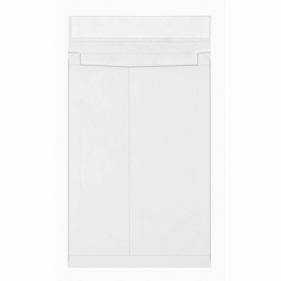 Survivor&reg; 12 x 16 x 2 DuPont Tyvek Expansion Mailers with Self-Seal Closure - Expansion - 12" Width x 16" Length - 2" Gusset - 18 lb - Peel & Seal - White - Tyvek - 100 / Carton. Picture 6