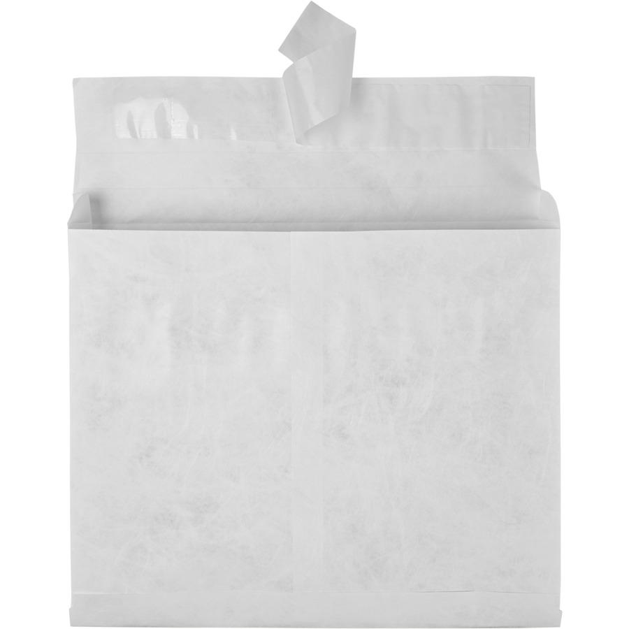 Survivor&reg; 10 x 13 x 2 DuPont Tyvek Expansion Mailers with Self-Seal Closure - Expansion - 10" Width x 13" Length - 2" Gusset - 14 lb - Peel & Seal - White - Tyvek - 100 / Carton. Picture 5