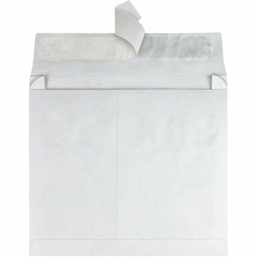 Survivor&reg; 10 x 15 x 2 DuPont Tyvek Expansion Envelopes with Self-Seal Closure - Expansion - 10" Width x 15" Length - 2" Gusset - 14 lb - Peel & Seal - White - Tyvek - 100 / Carton. Picture 5