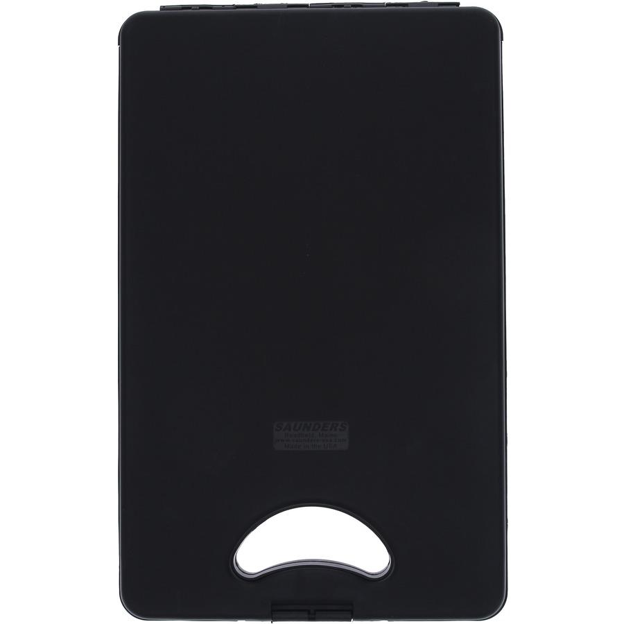 Saunders Deskmate II Portable Desktop - 0.50" Clip Capacity - Storage for Stationary - Bottom Opening - 10" x 16" - Polypropylene - Black - 1 Each. Picture 8