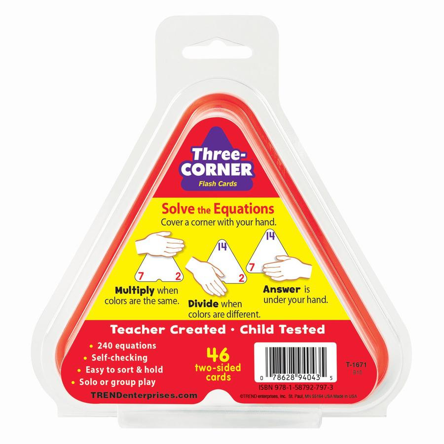 Trend Multiplication/Division Three-Corner Flash Card Set - Educational - 1 / Set. Picture 8