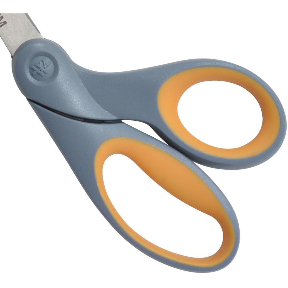 Westcott Titanium Bonded 8" Bent Shears - 3.50" Cutting Length - 8" Overall Length - Bent-left/right - Titanium - Bent Tip - Gray - 1 Each. Picture 5