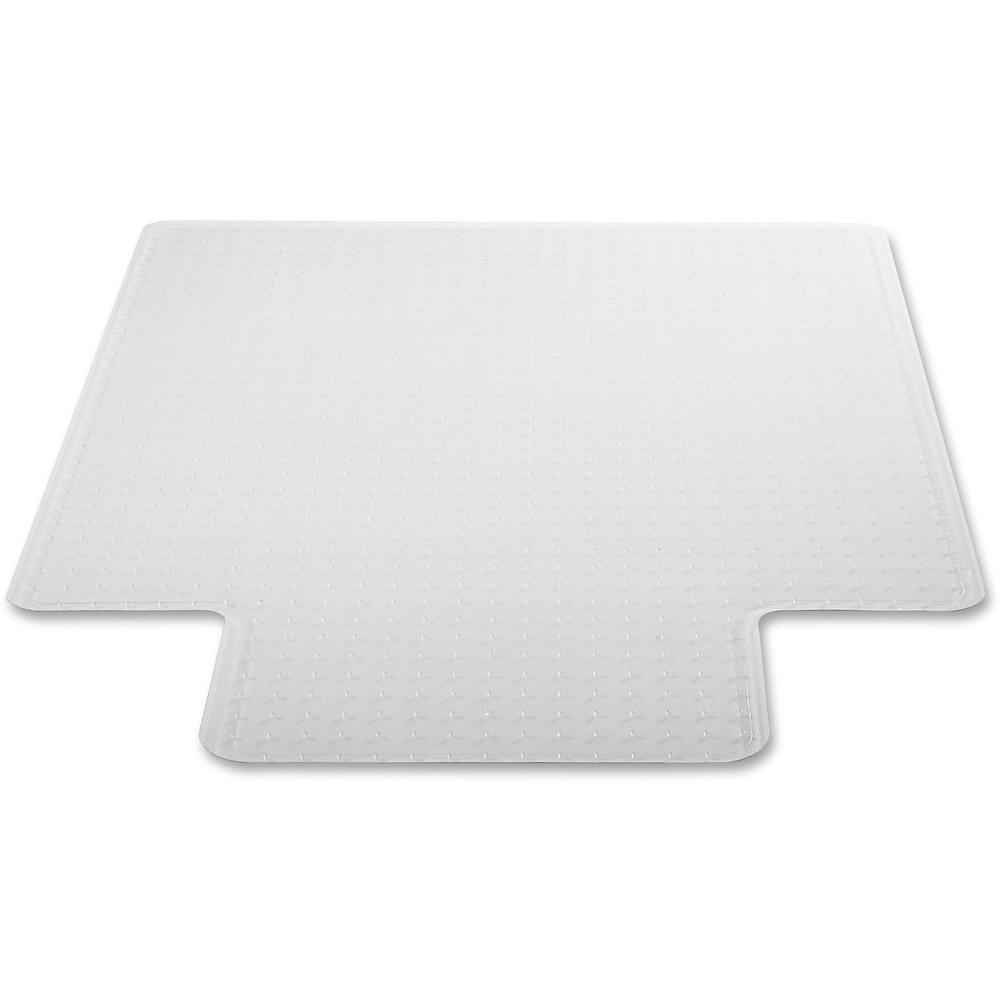 Deflecto DuraMat for Carpet - Carpeted Floor - 60" Length x 46" Width - Lip Size 12" Length x 25" Width - Vinyl - Clear - 1Each. Picture 1
