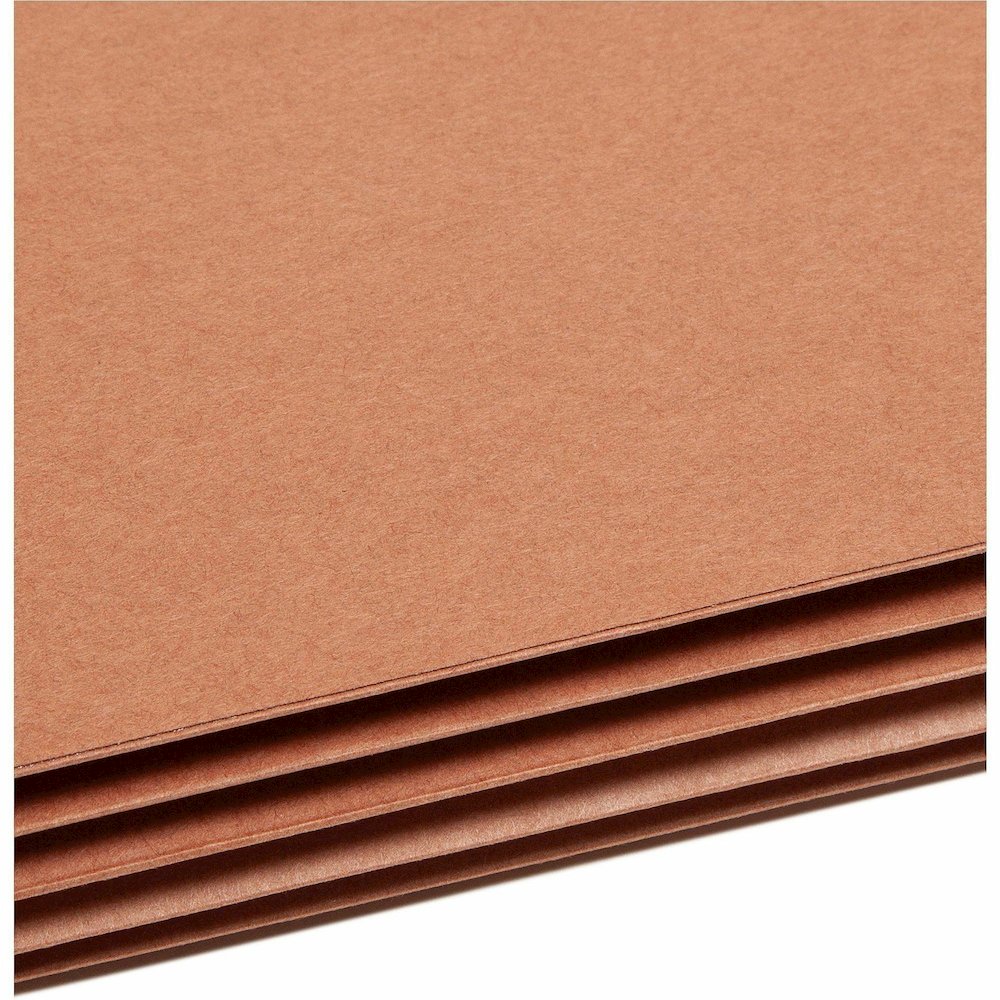 Smead Letter Recycled File Pocket - 8 1/2" x 11" - 3 1/2" Expansion - End Tab Location - Redrope - Reinforced - 30% Recycled - 10 / Box. Picture 6