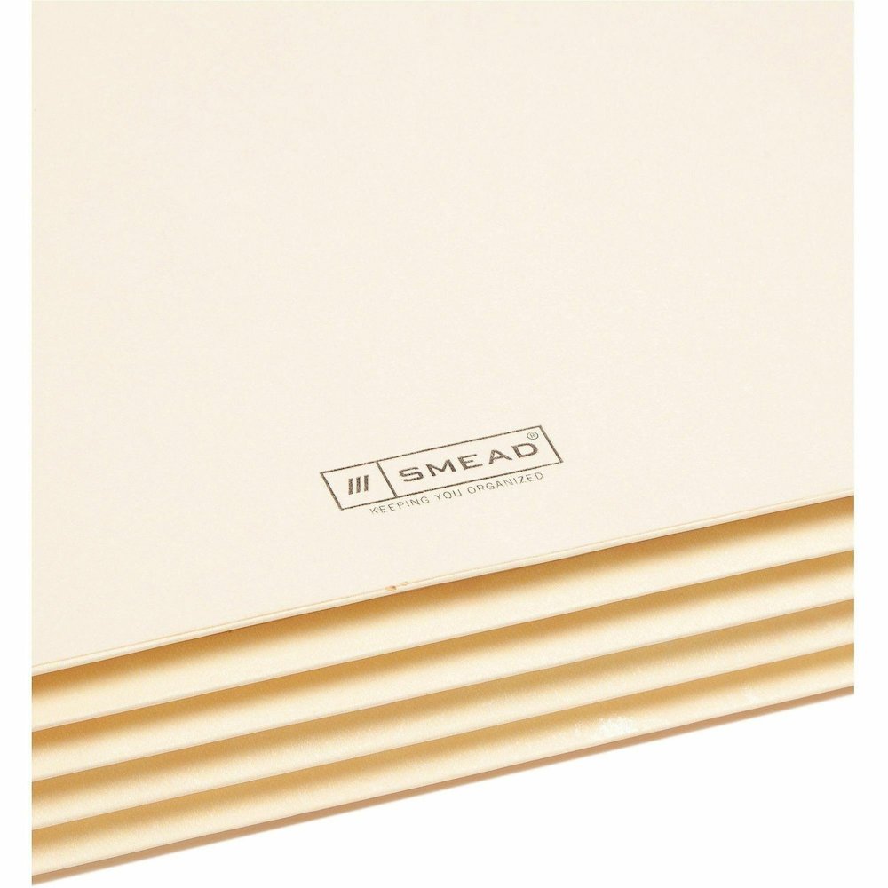 Smead Straight Tab Cut Letter Recycled File Pocket - 8 1/2" x 11" - 3 1/2" Expansion - 2 Plys - Manila Paper - Manila - Reinforced Gusset, Tear Resistant - 10% Recycled - 10 / Box. Picture 8