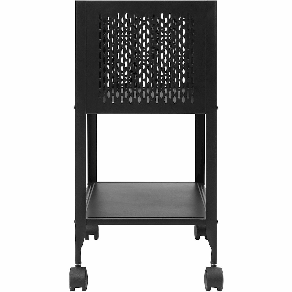 Lorell Mesh Rolling File - 4 Casters - Steel - 13.31" Width x 24.21" Depth x 27.72" Height - Black - 1 Each. Picture 13