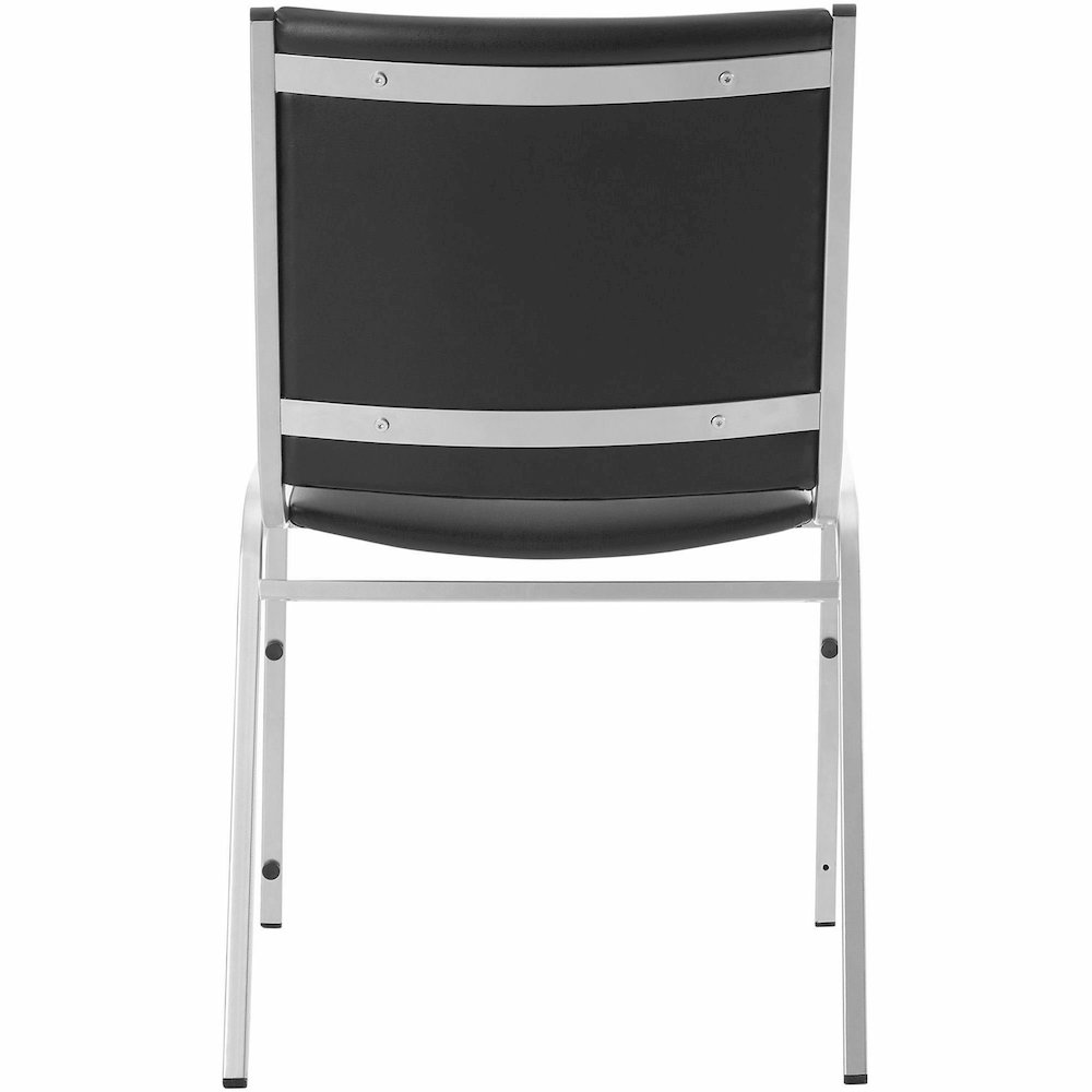 Lorell Stacking Chair Armless Black 4/box - Black Seat Color - Vinyl Seat Material - Vinyl Back Material - Steel Frame Material - Four-legged Base - Black - Steel, Vinyl - 4 / Carton. Picture 8