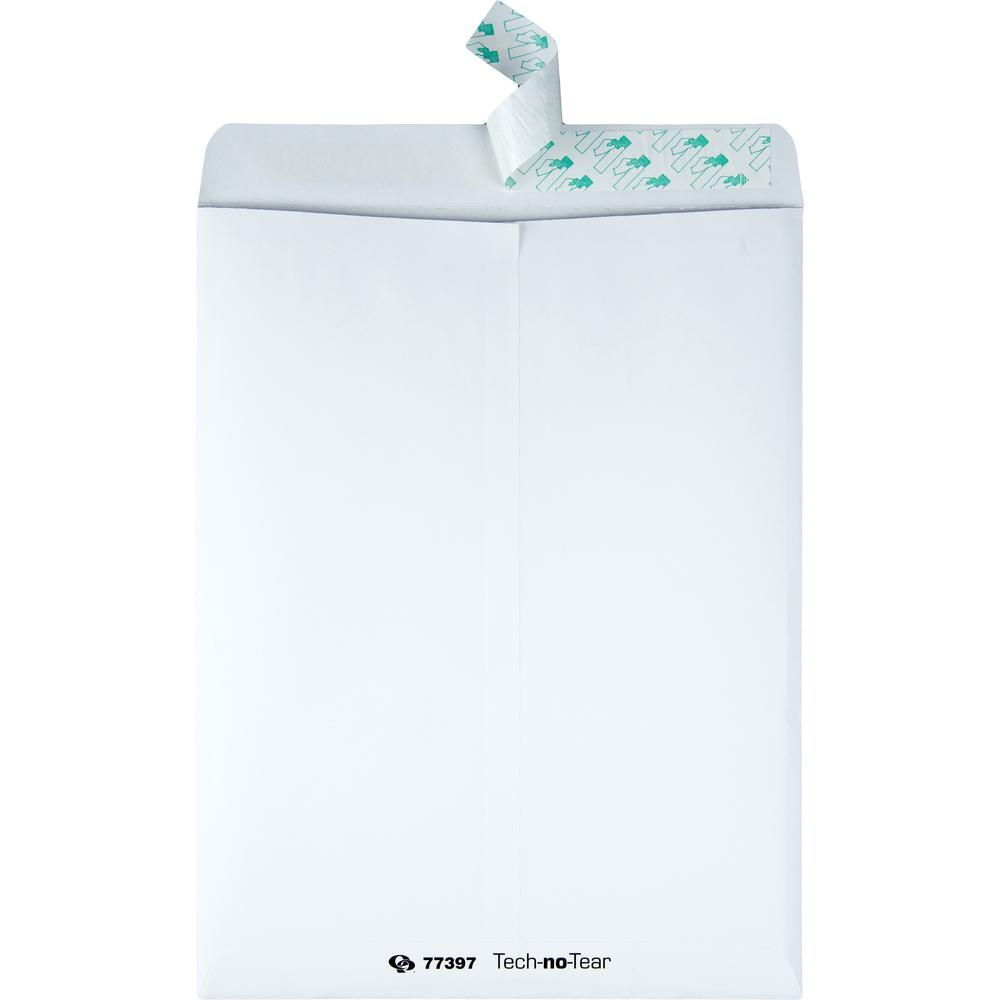 Quality Park 10 x 13 Tech-no-Tear Paper Out Catalog Envelopes with Self-Sealing Closure - Catalog - #13 1/2 - 10" Width x 13" Length - Self-sealing - Paper - 100 / Box - White. Picture 5