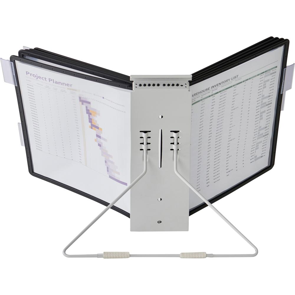 DURABLE&reg; INSTAVIEW&reg; Desktop Reference Display System - Desktop - 10 Double Sided Panels - Letter Size - Anti-Reflective/Non-Glare - Black. Picture 8