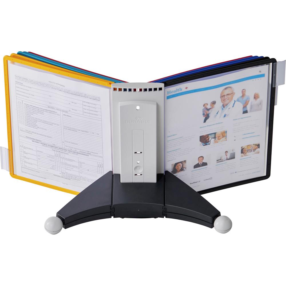 DURABLE&reg; SHERPA&reg; Desktop Reference Display System - Desktop - 10 Double Sided Panels - Letter Size - Anti-Reflective/Non-Glare - Assorted Colors. Picture 8
